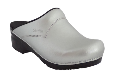 Sanita Silver San Flex Clogs easy clean for nurses - diagonal view
