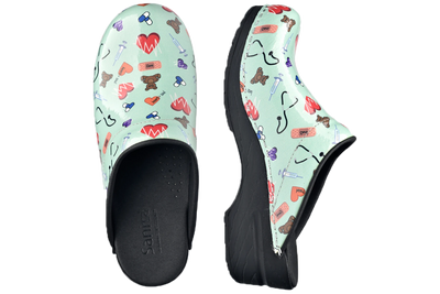 Sanita Clogs - Teal Care top and side view