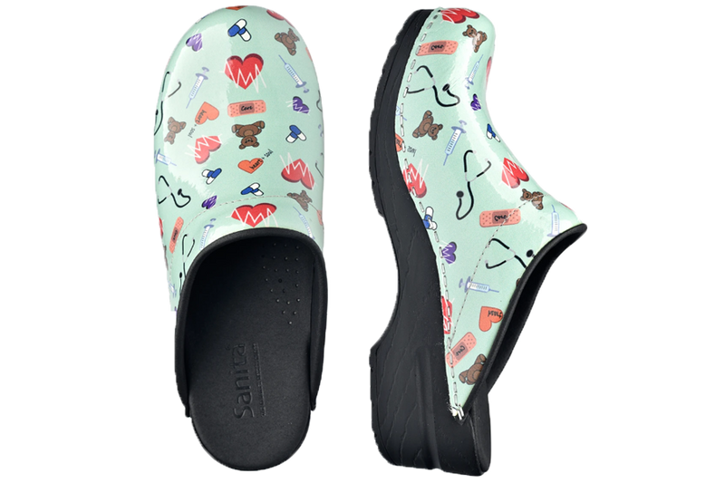 Sanita Clogs - Teal Care top and side view