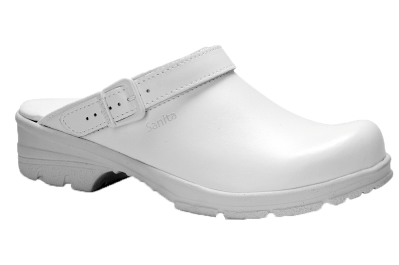 Sanita San Duty work shoes heel strap diagonal view
