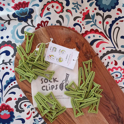 Green sock clips