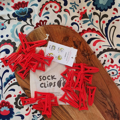 Red sock clips