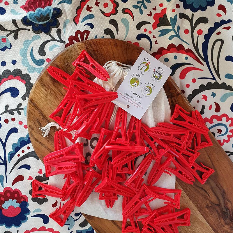 Red sock clips