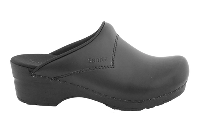 Sanita comfort clog in Black - side view