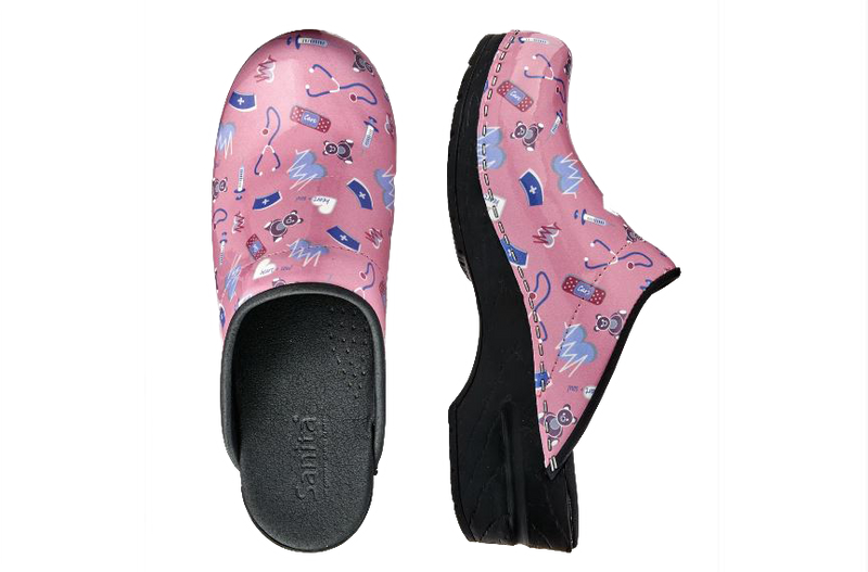 Sanita nursing clogs. Comfort shoes side and top iew