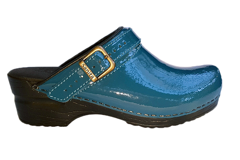 Sanita nurse clogs turqouise side