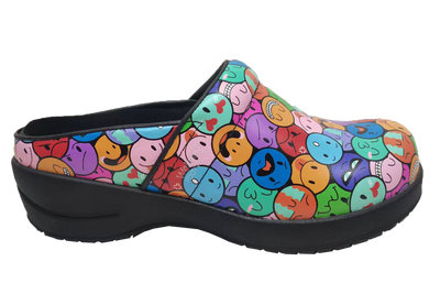 Wellness Faves Emoji open clog - side view