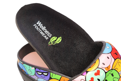 Wellness Faves Emoji open clog - showing insole
