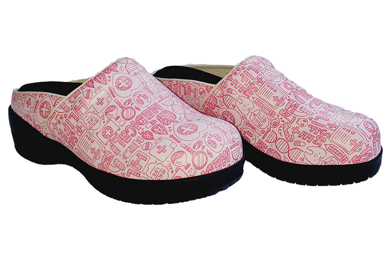 Orthotic Faves Clogs Pink diagonal view two