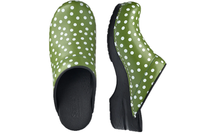Sanita San Flex comfortable clogs - Fenja Green - top and side view