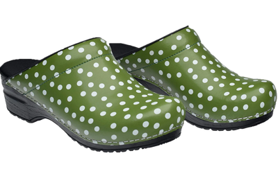 Sanita San Flex comfortable clogs - Fenja Green diagonal double view