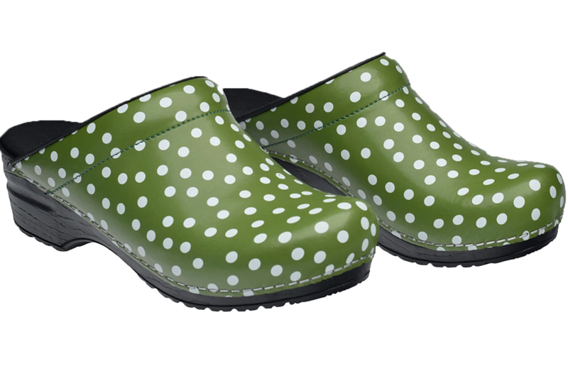 Sanita San Flex comfortable clogs - Fenja Green diagonal double view