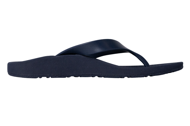 Archline Flip Flop thongs, navy, one thong side view