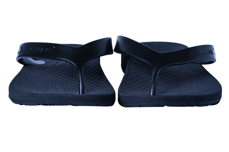 Archline Flip Flop thongs, navy, two thongs front view