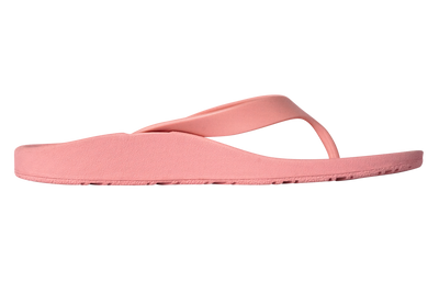 Archline Flip Flop thongs, pink, one thong horizontal side view