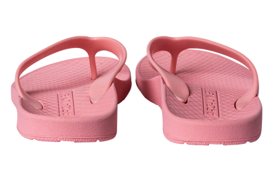 Archline Flip Flop thongs, pink, two thongs rear view