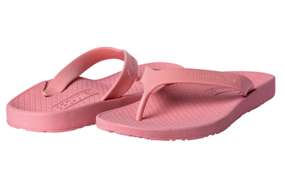 Archline Flip Flop thongs, pink, two thongs diagonal side by side