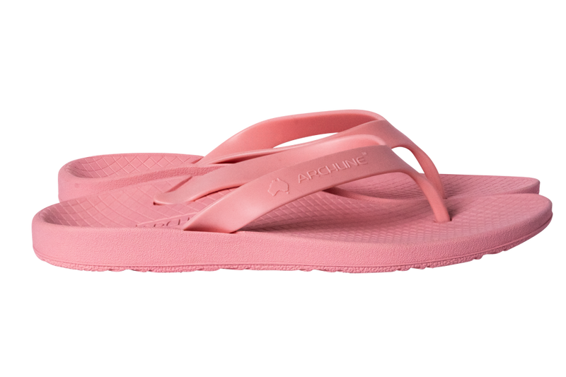 Archline Flip Flop thongs, pink, two thongs side by side