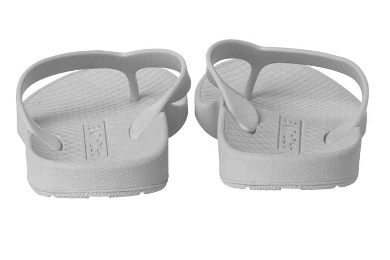 Archline Flip Flop thongs, white, two thongs rear view