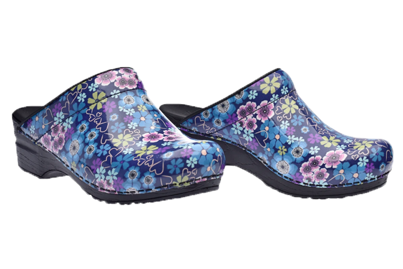 Sanita Isalena Blue comfort clogs - two diagonal view