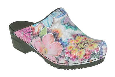 Sanita comfort clogs for nurses - colourful Koni diagonal view
