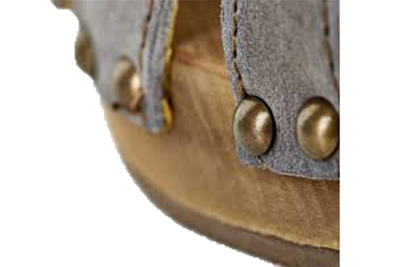 Sanita Viv Wood Sandals - close up studs