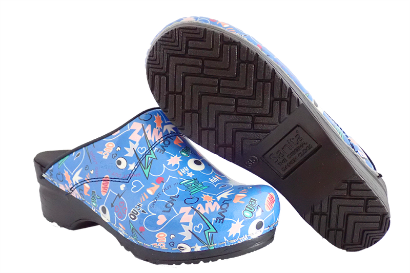 Sanita San Flex Shout Out clogs easy clean - diagonal with sole view