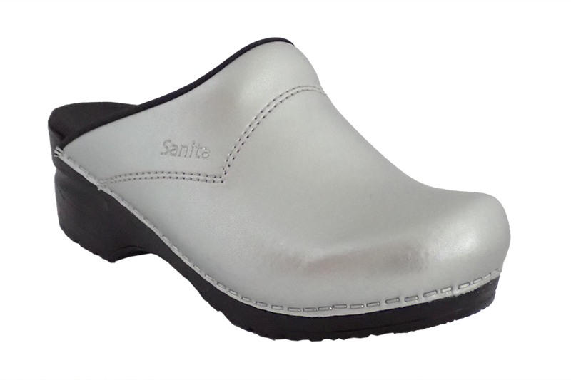 Sanita Silver San Flex Clogs easy clean for nurses - diagonal view