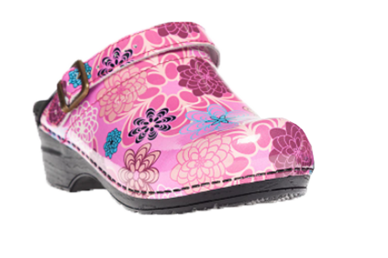 Sanita San Flex comfort Clog Mena Fuchsia diagonal view