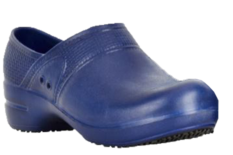 Aero washable clogs navy one diagonal view