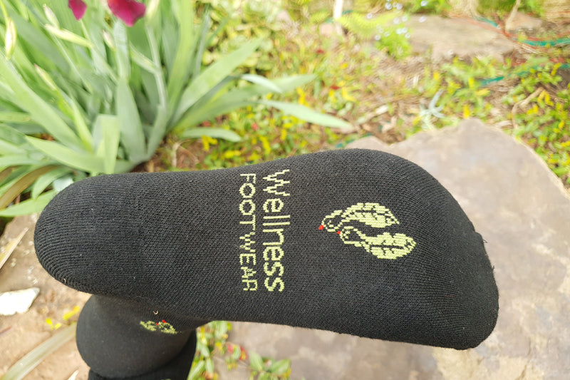 Charcoal bamboo compression socks - sole view